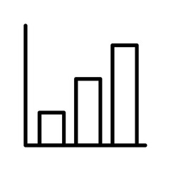 Single black arrow growing pointing up on chart graph bars line icon, success graph trend upwards flat design interface infographic element for app ui web button, vector isolated on white background