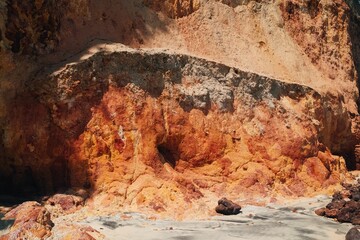 Colorful rock formations with vibrant hues.