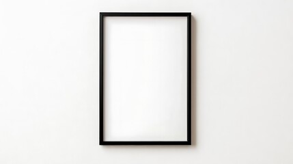 Black Frame on a White Wall: Minimalist Product Photography. AI Generated