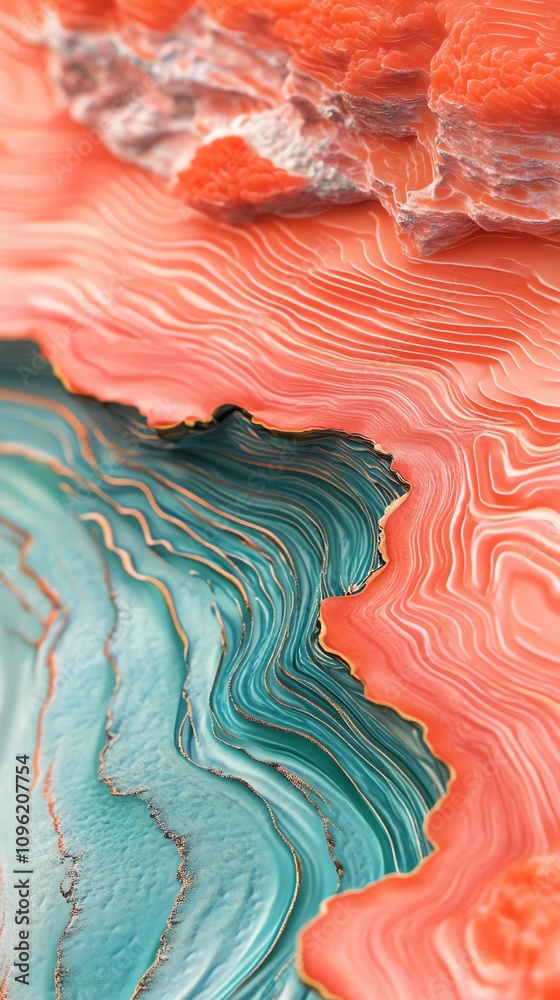 Poster A close-up of colorful layered minerals showcasing intricate patterns and textures.