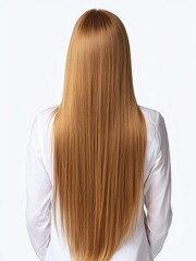 Naklejka premium Light brown long straight hair style