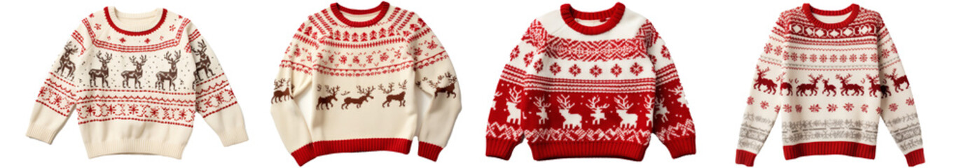 eindeer sweater set isolated on white background