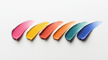 Artistic color palette display studio environment paint swatches creative concept
