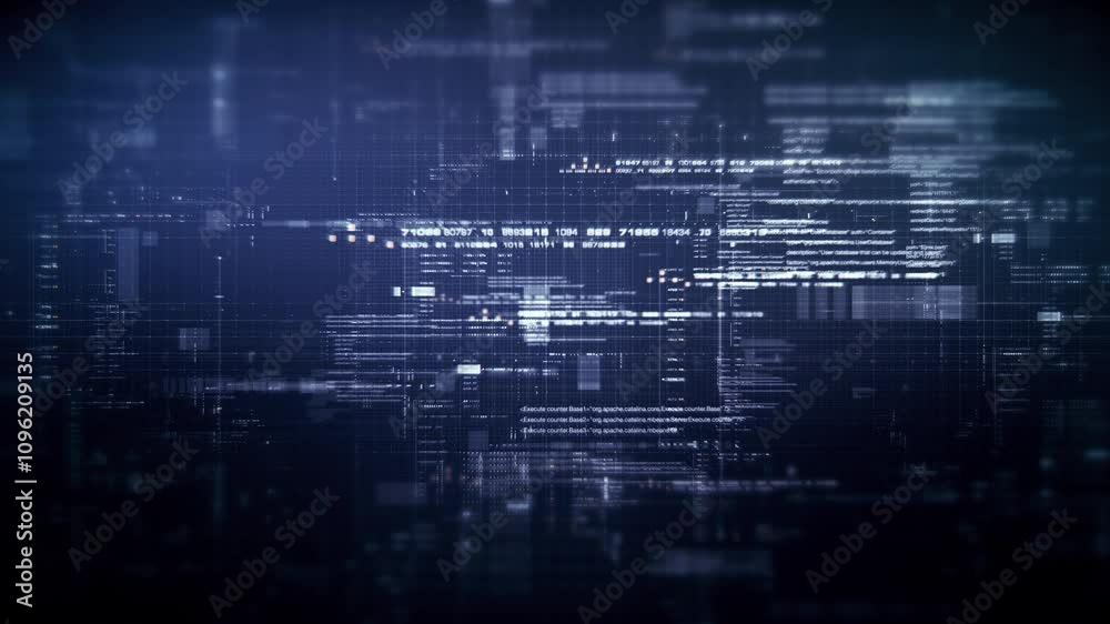 Aufkleber Futuristic network simulation blending AI, quantum physics, and deep learning, with a particle matrix analyzing data in a sleek, HUD-style interface