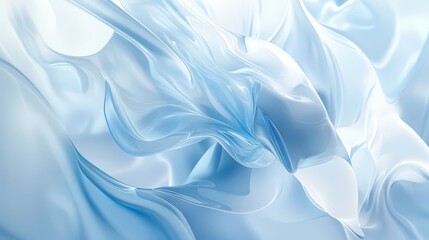 Computer technology, 3D rendering, blue abstract curved background.