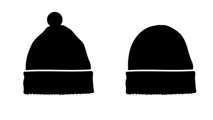 Men's Beanie, black isolated silhouette