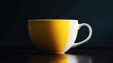 Yellow Mug on a Dark Background