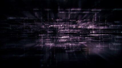 Futuristic network simulation blending AI, quantum physics, and deep learning, with a particle matrix analyzing data in a sleek, HUD-style interface