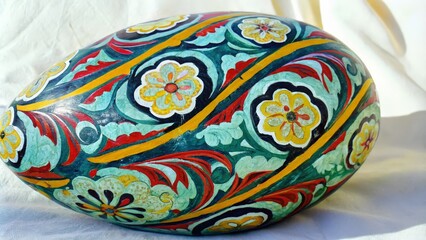 easter egg with floral pattern