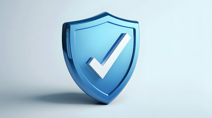 
cartoon 3d Icon safety shield check mark perspective . . 3d vector illustration. white background