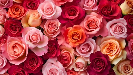 Naklejka premium Rose background Happy Valentine's Day Theme