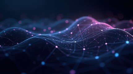 Abstract Wavy Network Connection Background