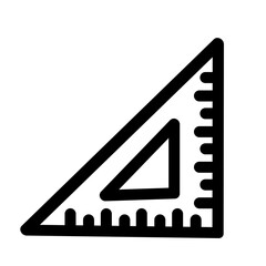 Set square icon symbol - modern education or office icon symbol