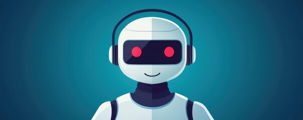 Fototapeta premium Customer service team transitioning to chatbots and automation, reducing customer support costs automation, customer service savings