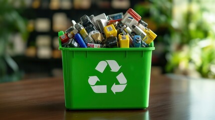 Recycle Bin Full of Batteries