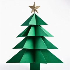 Obraz premium Isolated origami paper Christmas holiday tree