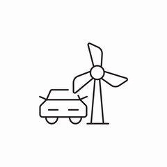 electricity car wind power plant icon sign vector