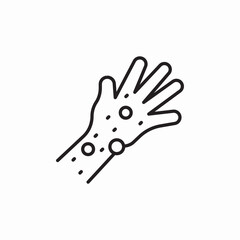 hand arm rash icon sign vector