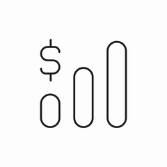 money ascending icon sign vector