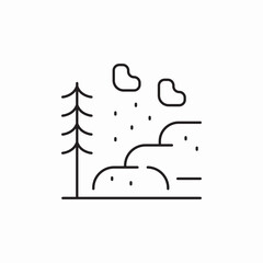 mountain slides forest icon sign vector