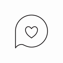 speech bubble heart love icon sign vector