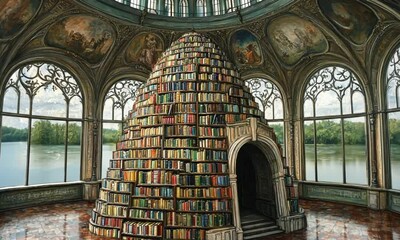 Professional Library Visual Storyteller Specializing in Capturing the Dynamic Interplay Between Architecture and Literature Through Artistic Motion Sequence