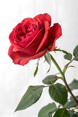 red rose isolated on white background