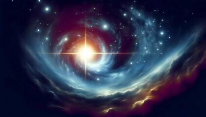 Obraz premium deep space lone star nebula galaxy universe background void darkness astronomy