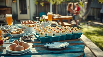 Summer Backyard Party with Delicious Food and Refreshing Drinks