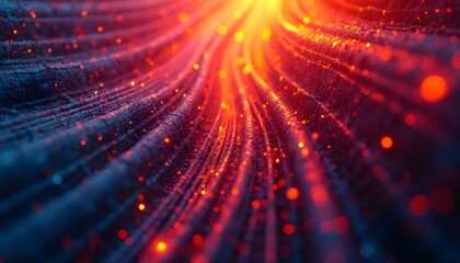 Obraz premium Intersecting lines, shapes, and various shades of red, blue, and purple dots, colored abstract geometric patterns