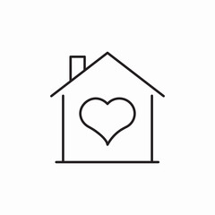 heart house favorite icon sign vector