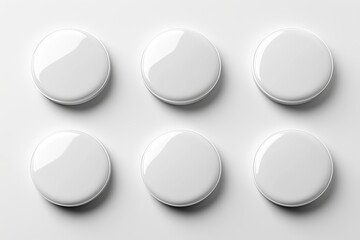 Web embossed 3d buttons. White blank 3d icons