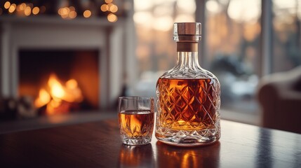 Whiskey by the Fireplace: A Cozy Winter Evening