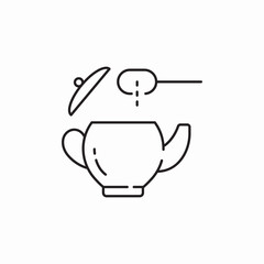 put tea to teapot icon sign vector