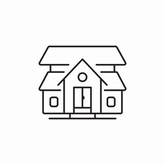 real estate mansion icon sign vector