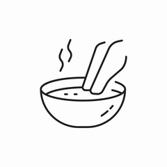 spa basin hot water feet wash icon sign vector