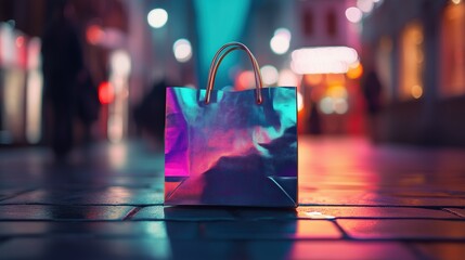 Elegant Shopping Bag in Modern Urban Setting