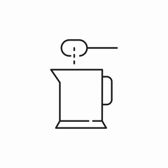 sugar spoon to kettle icon sign vector