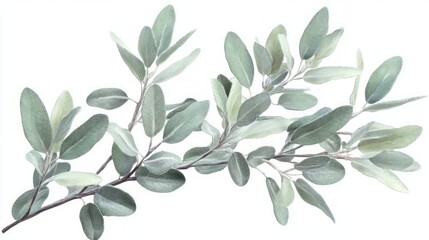 Naklejka premium Delicate Sage Branch Art Print