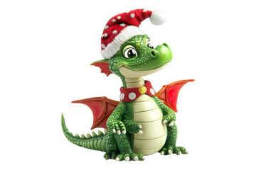 Fototapeta premium Festive dragon character holiday theme decorative art studio setting whimsical concept