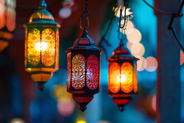 Beautiful greeting card with holiday composition for celebrate Ramadan