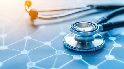 Medical action health monitoring clinical setting stethoscope focus technology integration precision healthcare concept
