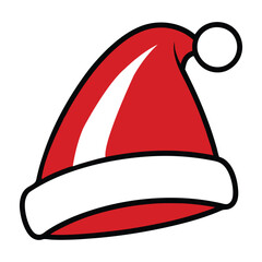 Santa Claus Red Hat - Vector Isolated Stock Illustration