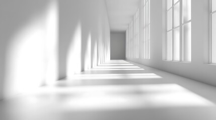 Obraz premium Modern minimalist hallway design bright natural light interior