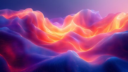 Fototapeta premium Dynamic abstract waves digital art vibrant colors conceptual aesthetic