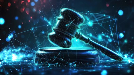 Fototapeta premium Digital Gavel of Justice