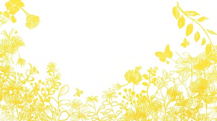 Yellow Hand Drawn Border - A Whimsical and Artistic Frame for Your Visual Creations. The Delicate Yellow Hand Drawn Border, with Its Unique Lines and Shapes, Adding a Touch of Charm and Creativity
