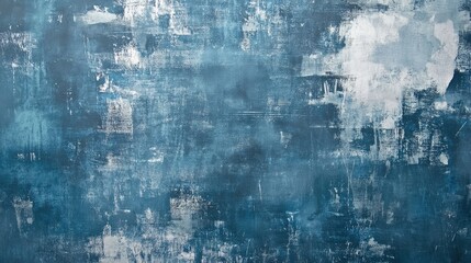 Fototapeta premium Textured blue abstract canvas artwork featuring a blend of deep and light hues with a weathered, artistic finish, creating a striking background for various design purposes.