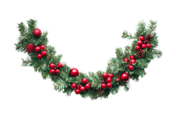 Festive holiday decorations home garland with ornaments indoor close-up celebration vibes