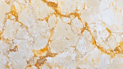 Close-up view of a vintage cream-colored cement wall texture with a distinctive marble-like pattern featuring subtle golden veins and intricate details.
